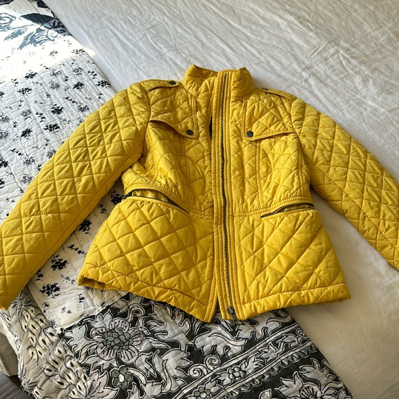 Talbots Quilted Yellow Jacket size p - Picture 3 of 7